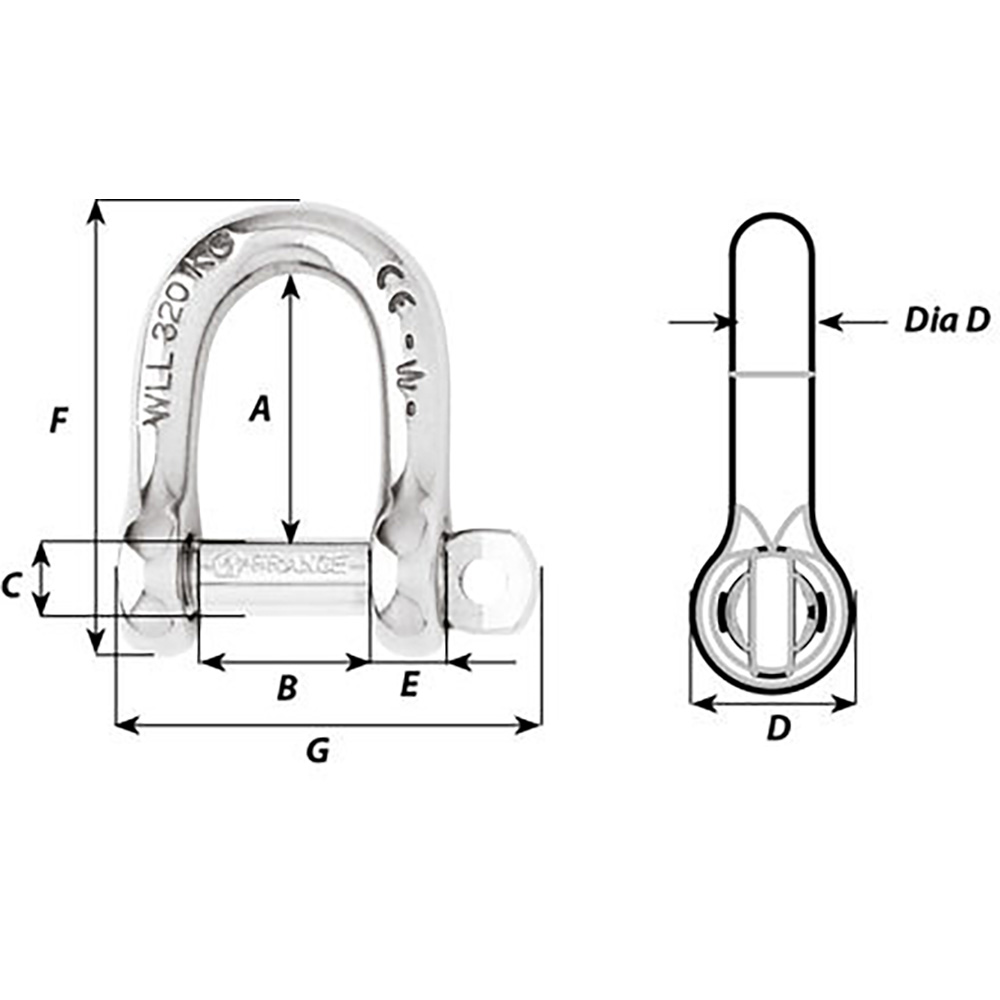 WICHARD 15/32 SELF LOCKING D SHACKLE - Image 2
