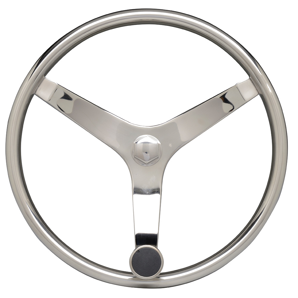 UFLEX V46 SS STEERING WHEEL W/ SPEED KNOB *NUT NOT INC*