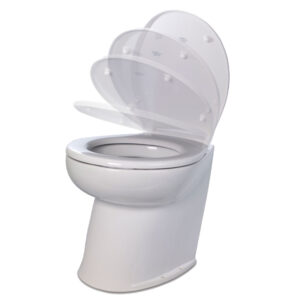 JABSCO DELUXE FLUSH RAW WATER ELECTRIC TOILET W/ ANGLED BACK
