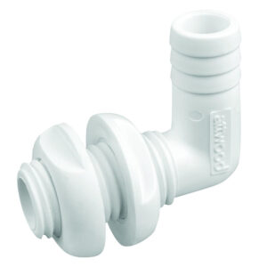 ATTWOOD 90 DEGREE PLASTIC THRU-HULL 3/4" ID WHITE
