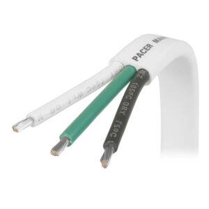 PACER WHITE TRIPLEX CABLE 100' 14/3 BLACK, GREEN, WHITE