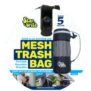 STAR BRITE MESH TRASH BAG W/ LOCKING SUCTION CUP & LITTER