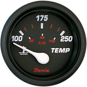 FARIA PROFESSIONAL RED 2" WATER TEMP GAUGE (100 TO 250F)