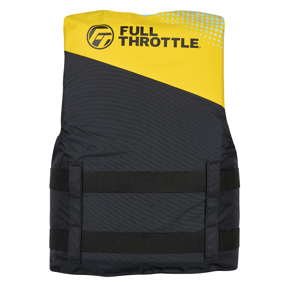 FULL THROTTLE TEEN NYLON LIFE JACKET - YELLOW/BLACK - Image 2