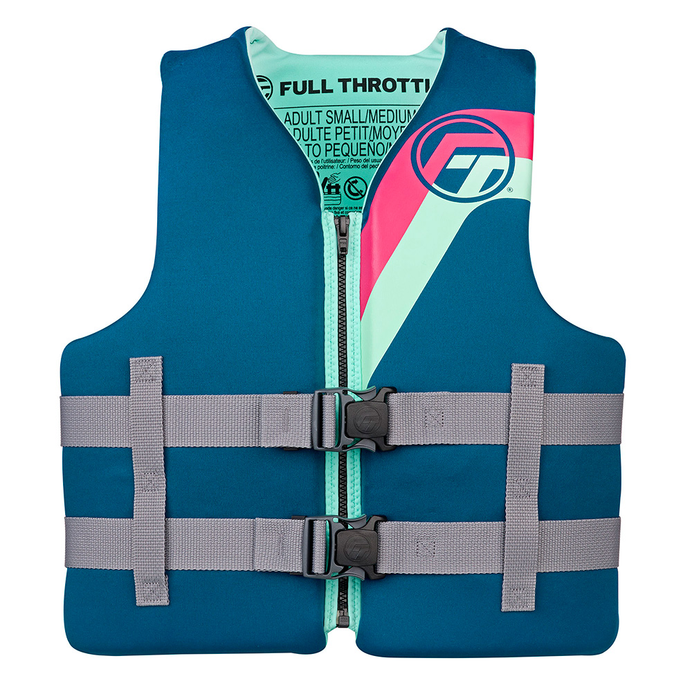 FULL THROTTLE ADULT RAPID DRY LIFE JACKET S/M - AQUA