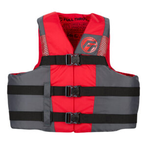 FULL THROTTLE ADULT NYLON   LIFE JACKET L/XL - BLACK/RED