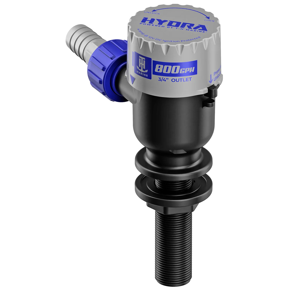 T-H MARINE HYDRA LIVEWELL PUMP 800 GPH LONG NOZZLE 12V
