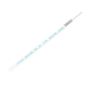 PACER RG8X COAX CABLE STRANDED BC COND BC BRAID MINI WHT